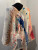 In Style Abstract Watercolor Linen 3 in 1 Poncho/ Cape/ Scarf