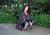 In Style Black Abstract Merino Wool Poncho
