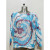 LOOWIE Ctie White Blue Tie-Dye Printed Sweater