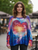 LOOWIE Blue Heart Printed Sweater