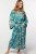 Sevya Turquoise & Gold Rani Kimono Robe