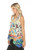 Inoah Mosaic Art V-Neck Textured Knit Tank