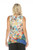 Inoah Mosaic Art V-Neck Textured Knit Tank