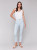 Charlie B Striped Twill Frayed Crop Pants