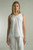 Tempo Paris White Linen Bias Tie Hem Tank