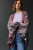 Saachi Pink Abstract Floral Short Kimono