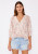 Lovestitch Cream & Brick Ikat Surplice Blouse