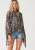 Lovestitch Sheer Floral Asymmetric Blouse