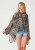 Lovestitch Sheer Floral Asymmetric Blouse