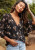 Lovestitch Black & Peach Sheer Floral Blouse 