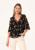 Lovestitch Black & Peach Sheer Floral Blouse 