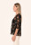 Lovestitch Black & Peach Sheer Floral Blouse 