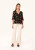 Lovestitch Black & Peach Sheer Floral Blouse 