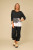 Chalet Mixed Print Hem Crinkle Jersey Top