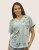Caite Blue Fog Embroidered Tee