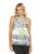 Inoah Floral Canvas Burnout & Mesh Top