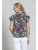 APNY Black Petal Cotton Wrap Blouse 