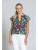 APNY Black Petal Cotton Wrap Blouse 