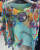 LOOWIE Turquoise Peace & Love Printed Sweater
