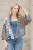 Shannon Passero Navy Mixed Prints Denim Trim Jacket