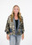 Shannon Passero Ikat Mixed Prints Denim Trim Jacket