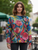 LOOWIE Blue Floral Printed Sweater
