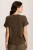 XCVI Cocoa Tencel Twill Ruched Top