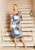 Cherishh Blue Mixed Print Linen Dress 