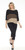 Inoah Striped Black, Olive & Mocha Textured Top