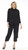 Inoah Black Textured Three Button Top