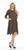 Inoah Olive Textured Black Piping Dress