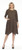 Inoah Olive Textured Black Piping Dress