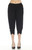 Inoah Black Textured Tulip Hem Pocket Pant