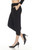 Inoah Black Textured Tulip Hem Pocket Pant