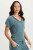 XCVI Distressed Teal Cotton Gauze Top