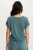 XCVI Distressed Teal Cotton Gauze Top