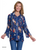 Multiples Navy Flower Pleated Tunic