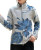 Winding River Royal Blue & White Lotus Reversible Zipper Sweater