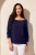 Tribal Navy Cotton Gauze Top