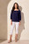 Tribal Navy Cotton Gauze Top