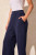 Tribal Navy Textured Capri Pants
