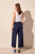 Tribal Navy Textured Capri Pants
