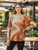 LOOWIE Cream Fall Leaves Printed Sweater