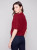 Charlie B Cabernet Elbow Sleeve Relaxed Sweater