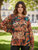 LOOWIE Rust Fall Printed Sweater