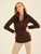 Dolcezza Chocolate Pucker Quilted Zip Jacket Dolcezza Chocolate Pucker Quilted Zip Jacket