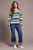 Tribal Wasabi Stripe Cotton Waffle Sweater