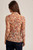 Hem & Thread Taupe Floral Mock Mesh Top