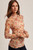 Hem & Thread Taupe Floral Mock Mesh Top