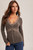Hem & Thread Washed Black Lace Trim Rib Top